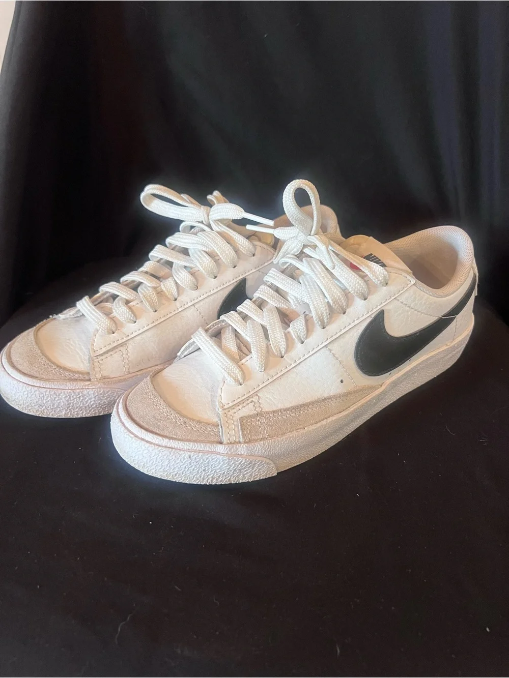 Nike Women's White Sneakers with Black Swoosh Accent